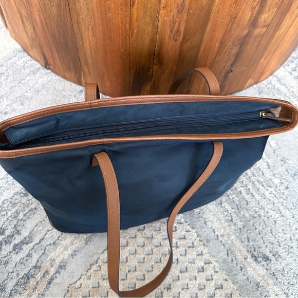 Preowned Michael Kors Kempton Navy Blue Nylon Tote Shoulder Handbag Purse P - Picture 10 of 13